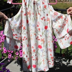 Parker Floral Dress Cutout Shoulders Size XS